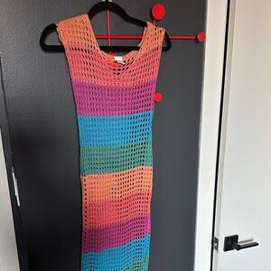 anna and ava Colorful Crochet Sleeveless Dress S/M beach coverup